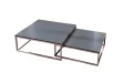 Ensemble de 2 tables basses design coloris anthracite et cuivre