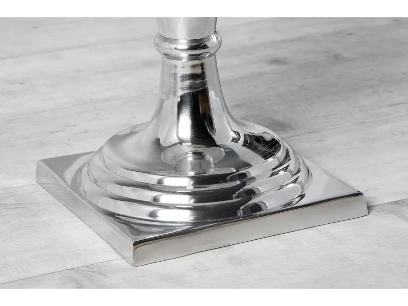 Vase décoratif coloris argenté en métal-aluminium