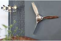 Objet décoratif mural design hélice coloris argenté en aluminium
