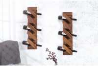 Porte-bouteilles mural design coloris naturel à 5 espace de rangement