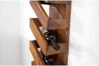 Porte-bouteilles mural design coloris naturel à 5 espace de rangement