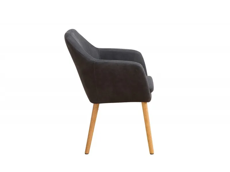 Chaise contemporaine de salle à manger coloris gris vintage en microfibre