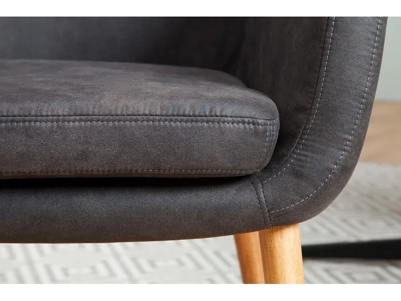 Chaise contemporaine de salle à manger coloris gris vintage en microfibre