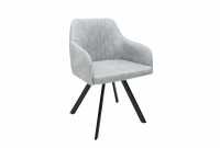 Chaise de salle à manger design vintage de couleur gris pierre en microfibre