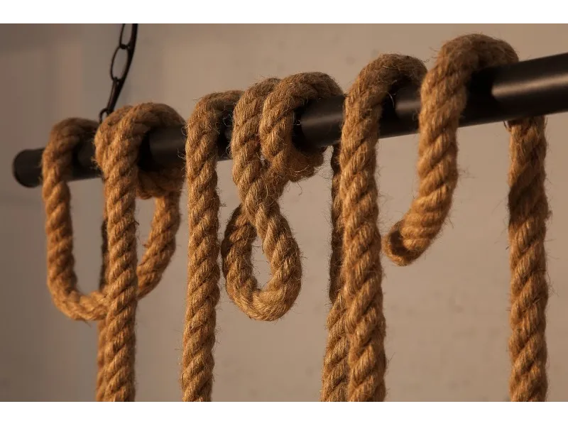 Suspension design marin naturel à 10 lampes