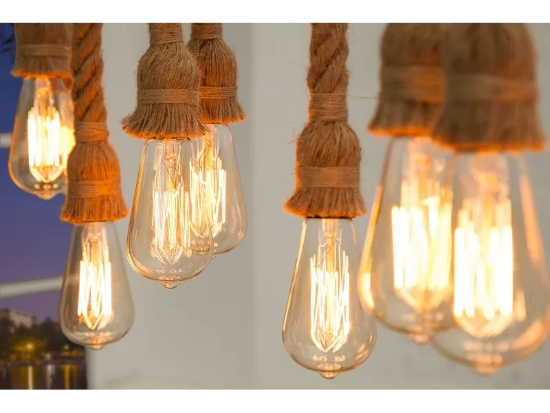 Suspension design marin naturel à 10 lampes