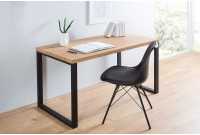 Table de bureau de 120x60 cm coloris naturel et noir
