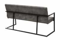 Banc design coloris gris antique en microfibre avec piétement en métal
