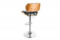 Tabouret de bar design rétro de couleur noire avec piétement réglable