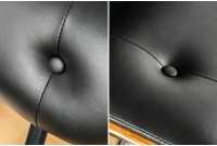 Tabouret de bar design rétro de couleur noire avec piétement réglable