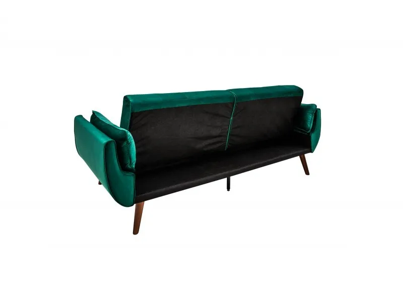 Canapé convertible design scandinave coloris vert en velours