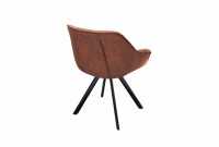 Chaise coloris marron en microfibre avec piétement en métal