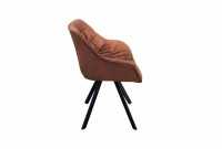 Chaise coloris marron en microfibre avec piétement en métal