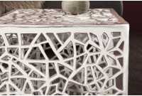 Ensemble de 2 tables basses faites à la main ABSTRACT 49cm argentées