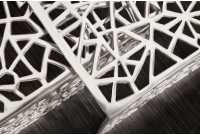 Ensemble de 2 tables basses faites à la main ABSTRACT 49cm argentées