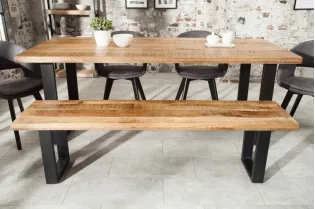 Banquette design 170cm en Fer, Bois de Mangue 2