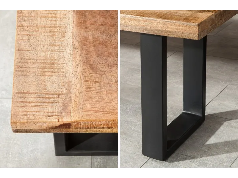 Banquette design 170cm en Fer, Bois de Mangue