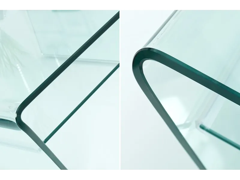 Table basse contemporaine en verre 70cm  avec étagère transparente