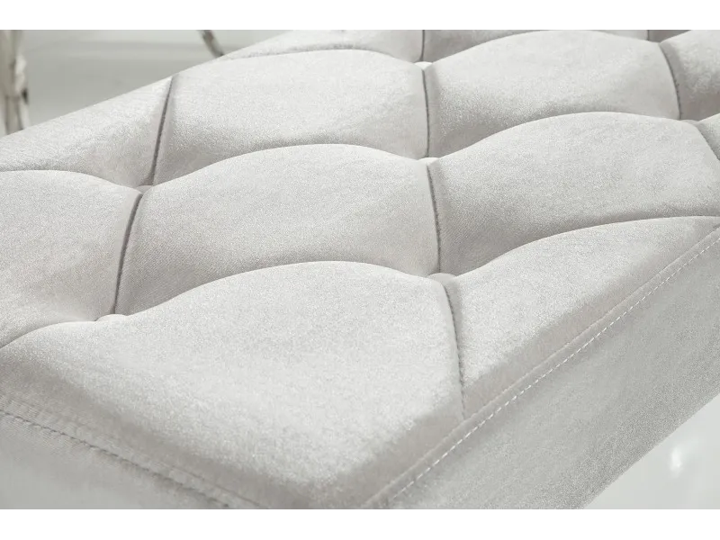 Banquette design BAROQUE  172cm en velours et acier inoxydable