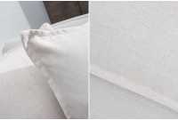 Grand canapé d'angle 255cm en lin naturel style campagnard