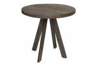 Table à manger 80cm haute de style industriel coloris gris en bois massif et métal