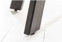 Table à manger 80cm haute de style industriel coloris naturel en bois massif et métal