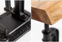 Table d'appoint design industriel coloris naturel et noir en bois massif et métal