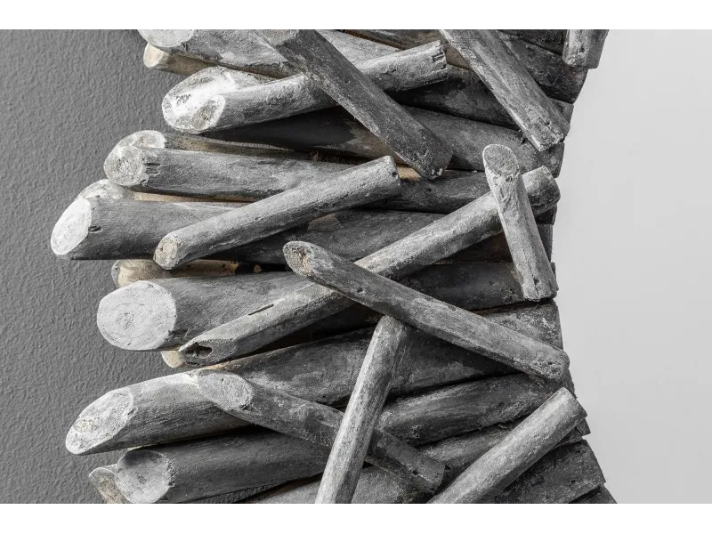 Miroir design naturel en bois flotté de couleur gris