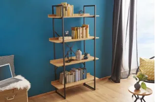 Etagère design industriel en bois coloris naturel