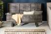 Banc coffre de 115cm en bois massif coloris gris