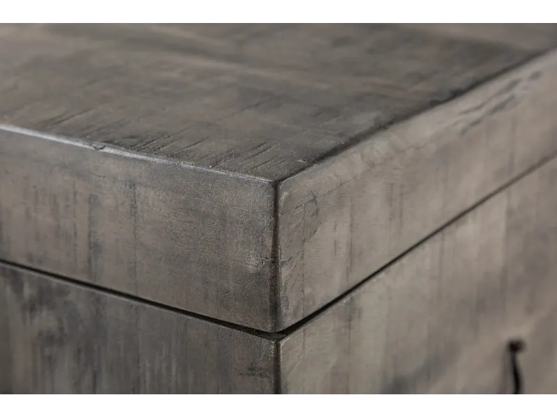 Banc coffre de 115cm en bois massif coloris gris