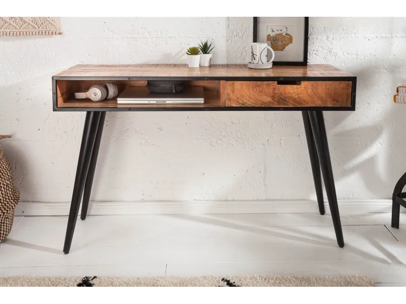 Console en bois massif coloris naturel