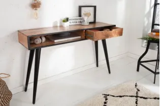 Console en bois massif coloris naturel