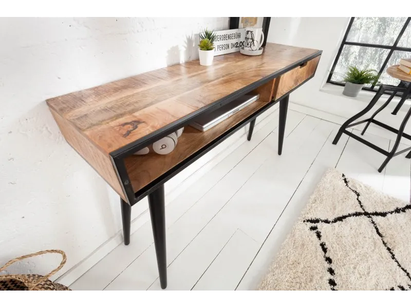 Console en bois massif coloris naturel