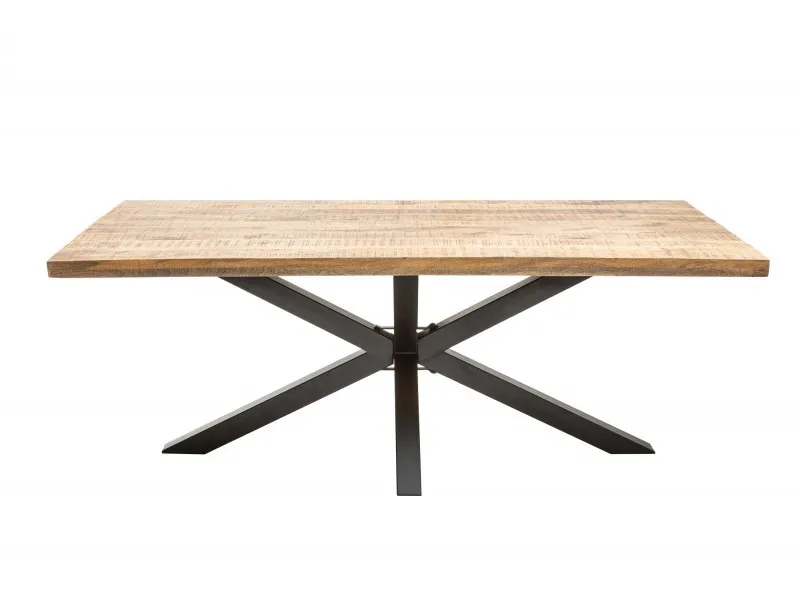 Table à manger en bois massif de 180 cm coloris naturel