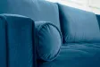 Canapé d'angle en velours coloris bleu 260cm (MONTABLE À GAUCHE + À DROITE)