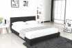 Lit adulte contemporain 140 x 200 cm en simili cuir noir