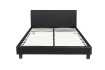 Lit adulte contemporain 140 x 200 cm en simili cuir noir