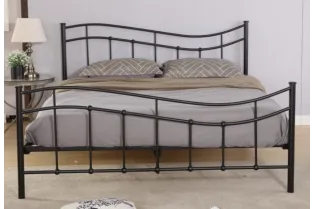 Lit contemporain de 160 x 200 cm en métal coloris noir 2