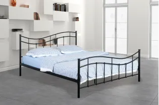 Lit contemporain de 140 x 200 cm en métal coloris noir