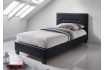 Lit moderne de 90 x 200 cm en simili cuir noir