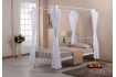 Lit une place en métal avec baldaquin de 90 x 200 cm en métal coloris blanc avec voilage blanc inclus