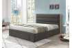 Lit design de 160 x 200 cm avec rangement en tissu coloris gris