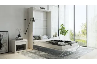 Lit encastrable vertical de 90 x 200 cm coloris blanc