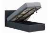 Lit coffre moderne de 90 x 200 cm en simili cuir coloris noir