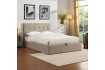 Lit coffre moderne de 160 x 200 cm en tissu coloris beige