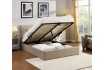 Lit coffre moderne de 160 x 200 cm en tissu coloris beige