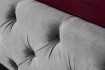 Lit design 180x200cm Chesterfield en velours coloris gris argent