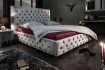 Lit design 160x200cm Chesterfield en velours coloris gris argent