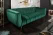 Canapé Rétro Noblesse 3 places 225cm en Velours Vert Émeraude avec Pieds Dorés